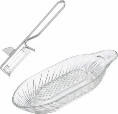 Immagine prodotto di Westmark Apfelreibe, Glas, 140 ml + Sparschäler Steel, 115222E6