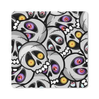Produktbild von MuchoWow® Mauspad Mousepad Schädel - Muster - Augen 20x20 cm - Mousepads - Maus Mat - Pad - Mausunterlage - Desk Mat - Bureauartikeln