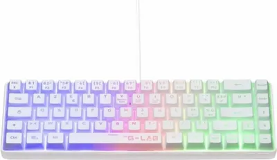 Zdjęcie produktu dla Tastatura The G-Lab Azerty, Bluetooth, iluminare RGB, alb