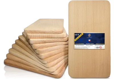 Frühstücksbrettchen aus Buchenholz, 6er Set, 22x12x1,2 cm