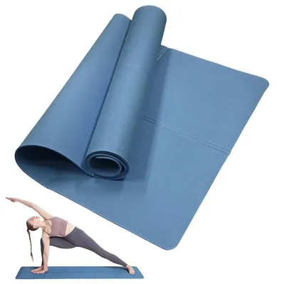 Image de Tapis de yoga, mousse EVA, surface antidérapante, bleu foncé
