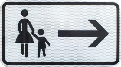Produktbild von ORIGINAL RA2 Verkehrszeichen Nr. 1000-22 330 x 600 mm Fußgänger Gehweg rechts benutzen StVO RAL RSA-21 Baustellenschild Straßenschild Verkehrsschild