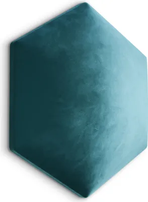 Immagine prodotto di Muralo pannello imbottito HEXAGON rivestimento parete cuscino letto testata parete pannello Magic Velvet colore mare 2223 26cm x 30cm