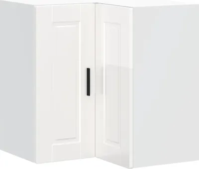 Produktbild von vidaXL Küchen-Eckhängeschrank Porto Hochglanz-Weiß Holzwerkstoff