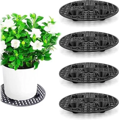 Produktbild von Famanu Blumentöpfe Set von 4 - 20 cm, runde Blumentopfständer, robust und wetterfest