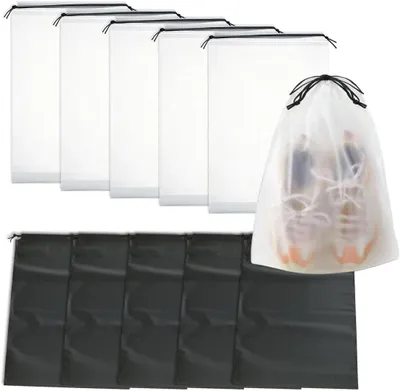 Produktbild von Schuhbeutel mit Kordelzug, 30-40 cm, 10 Stück, Aufbewahrung für Reisen