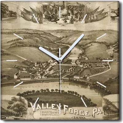 Produktbild von Coloray Uhr auf Leinwand 30x30 cm Wand Uhr Dekoration Wohnzimmer Segeltuch weiße Zeiger -Retro-Vintage-Karte.