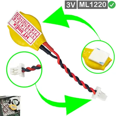 Produktbild von Wiederaufladbar CMOS ML1220 Batterie Knopfzelle mit Steckerkabel für Notebook PC