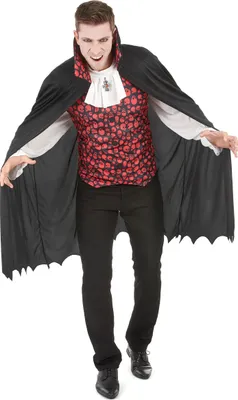 Immagine prodotto di Elegante costume da uomo vampiro Halloween nero-rosso-bianco - M/L