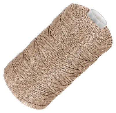 Image de Cordon en nylon - 1,5 mm x 218 mètres - Pour travaux de macramé - Couleur marron clair