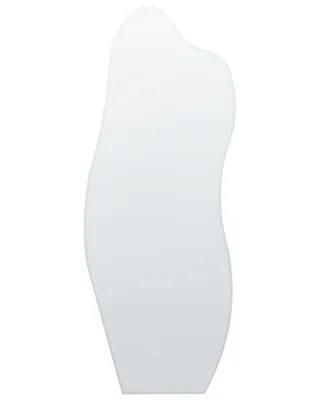 Produktbild von BELIANI Wandspiegel Silber Glas Asymmetrisch 52 x 140 cm mit Facettenschliff Rahmenlos Modern Wohnzimmer Schlafzimmer Flur Esszimmer Deko Hängespiegel