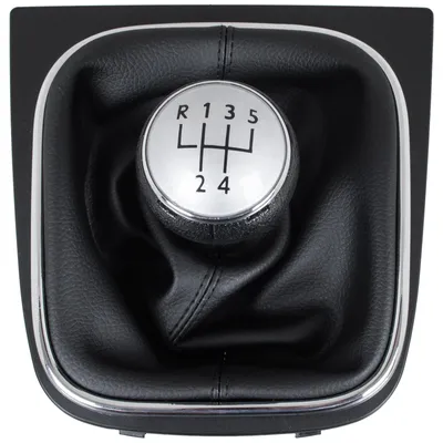 Produktbild von VW Golf V 03-08 SILBER + SCHWARZER Schaltknauf mit CHROM-Rahmen 5-GANG