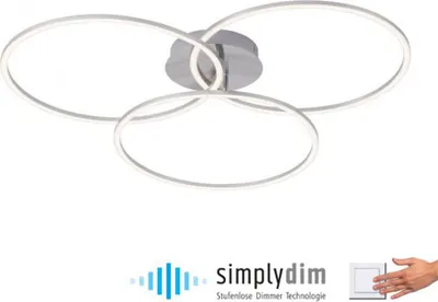 Zdjęcie produktu dla Paul Neuhaus LED lampa sufitowa stal 68cm 36W 2800lm ciepła biel 3000K simplydim przez włącznik światła