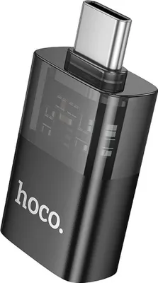 Image de Adaptateur OTG USB-C vers USB-A Hoco UA36B, noir transparent