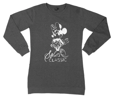 Produktbild von Disney Minnie Mouse Nachthemd für Damen - So classic Schlafshirt Pyjama Langarm Oberteil Grau S