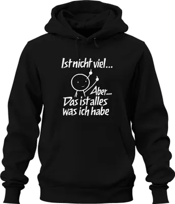 Produktbild von Ist nicht viel aber das ist alles sarkastisch mittelfinger lustig Uni Hoodie Kapuzenpullover, Schwarz, XL