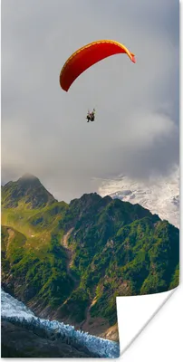 Produktbild von MuchoWow® Poster Alpen - Gleitschirmfliegen - Schnee 40x80 cm - Dekoration