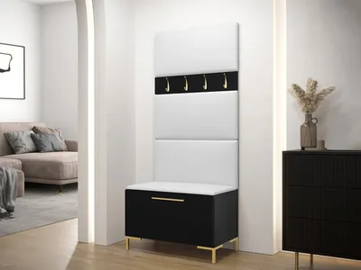 Obrázek produktu pro Nábytek do předsíně s čalouněnými panely ANDORA 3 - černý / bílá