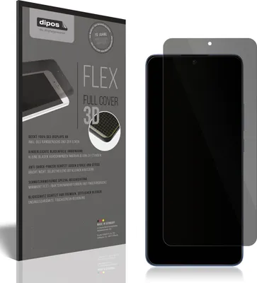 A product packaging box for a screen protector next to a smartphone with a screen protector applied.