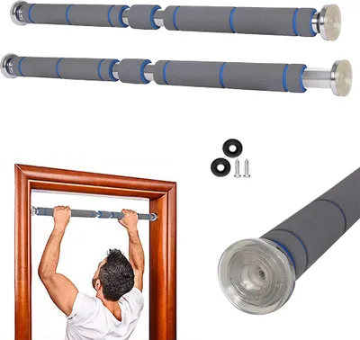 Produktbild von Klimmzugstange mit Handpolster 80-130 cm,Türreck-Stange Ohne Schrauben - Reckstange für Den Türrahmen Muskel-Oberkörper-Training