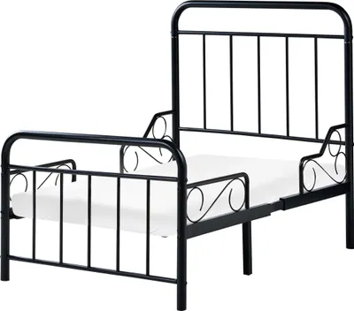 Obrázok produktu pre BELIANI Rozkladacia posteľ čierna kovová 90 x 130/160/200 cm s roštom moderná detská izba
