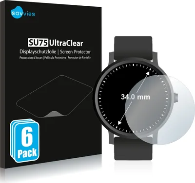 Produktbild von 6x Für Kreisrunde Displays (ø: 34 mm) Schutzfolie Savvies Displayschutz Display Schutz Folie Klar Transparent