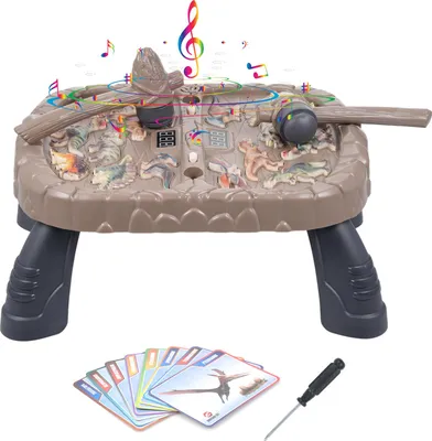 Produktbild von Whack A Mole Game Toys Dual-Player-3-Spielmodus, 8 Tiererkennungskarten, Einzelspiel, Spieler, mit Tonlicht, Hand-Auge-Koordination
