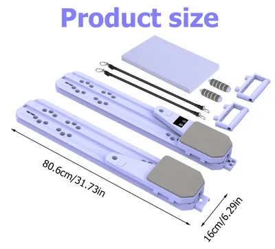 Obrázok produktu pre Pilates doska 8 v 1 – Nastaviteľné zariadenie na posilňovanie brušných svalov – Protišmyková doska – Odnímateľné rúčky na kliky – Gumy na posilňovanie panvového dna a nôh – Fialová