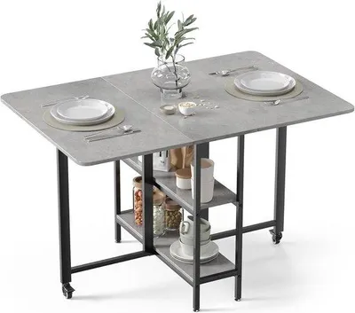Zdjęcie produktu dla Kompaktowe biurko ze składanymi półkami – 120 x 80 cm