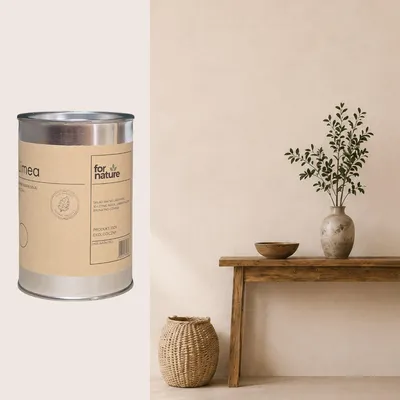 Produktbild von Kalkfarbe Fornature LIMEA, Farbton Alabaster (Hellbeige), 2,5l, für Innenwände und Decken, KI-generiertes Bild
