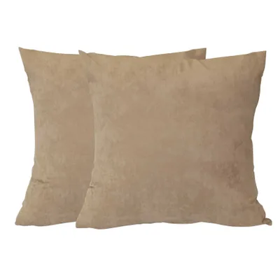 Produktbild von 2er Pack Kissenbezug Kissenhülle 60x60 in edler Wildleder Optik Alcatraz-stein