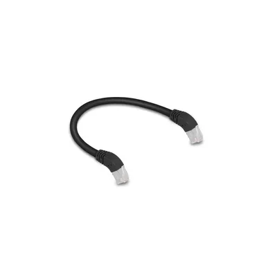 Produktbild von Delock RJ45 Netzwerkkabel Cat.6A S/FTP 45 Grad nach unten gewinkelt 0,25 m schwarz
