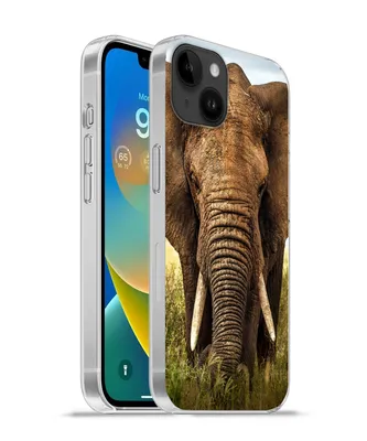 Produktbild von MuchoWow® Handyhülle Schutzhülle Hülle für Apple iPhone 14 Plus - Soft case Elefant - Gras - Tiere - Natur Silikon Softcase Handy Hülle - Abbildung