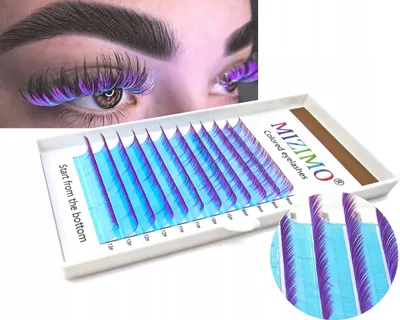 Produktbild von Farbwimpern 8-13mm, Curl D, BLAU-LILA