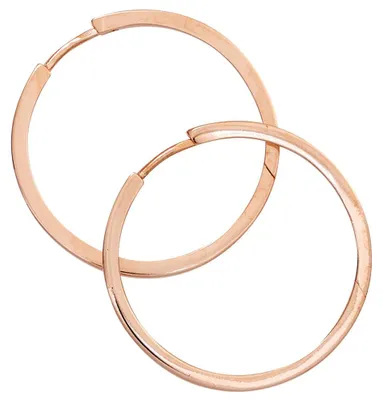 Produktbild von Paar Ohrringe Creolen 26,5mm aus 925 Silber dünn flach rotvergoldet Damen