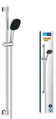 Image de Ensemble de douche sans mitigeur GROHE 110 x 90 mm chrome noir