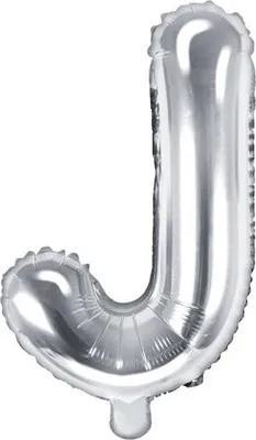 Obrázok produktu pre Fóliový balón písmeno "J", 35 cm, strieborný (1 balenie / 50 kusov)