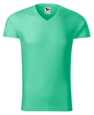 Image de Malfini - T-shirt pour homme, col en V, coupe étroite PP11508 (L) (vert)