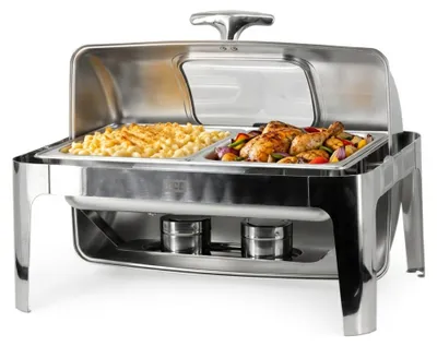 Produktbild von HCB Chafing Dish - Rolltop - 2 x 1/2 GN - Schauglas - 9 Liter - Edelstahl - 3480