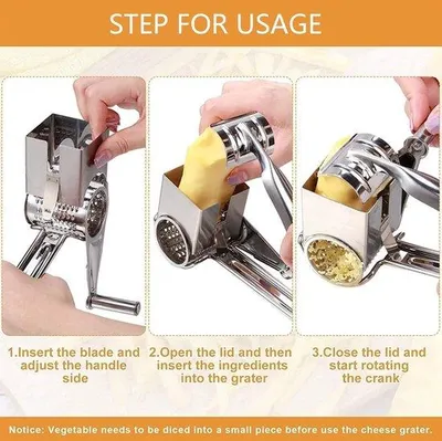 Image de Râpe de cuisine en acier inoxydable, 3 lames