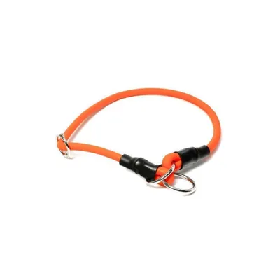 Produktbild von Mystique® Biothane Halsband rund mit Zugbegrenzung 8mm neon orange 50cm