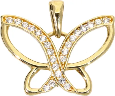 Produktbild von Schmetterling Anhänger echt Gold 333  (8 kt) mit Zirkonia