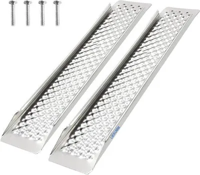 Productafbeelding van Oprijplaten voor Aanhanger - 2 Stuks - Max. 600 kg - 150 cm - Aluminium Laadhelling voor Motorfiets, ATV, Quad