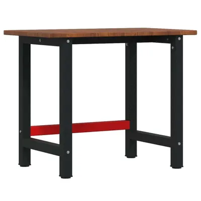 Produktbild von vidaXL Werkbank Dunkelbraun 100x60x81,5 cm Massivholz Eiche Rechteckig