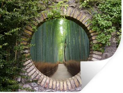Produktbild von MuchoWow® Wandtattoo Wandsticker Wandaufkleber Bambus - Wald - Japanisch - Aussicht 120x90 cm Selbstklebend und Repositionierbar - Aufkleber