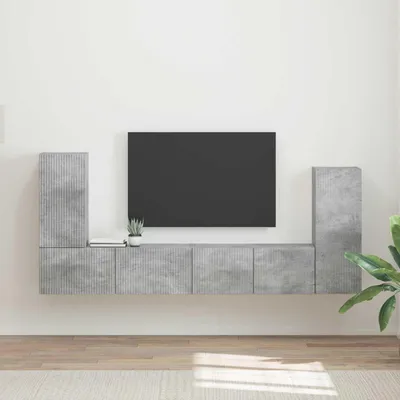 Produktbild von "Schlussverkauf" TV-Schrankset 4 Stück - WohnzimmerTV-Möbel/TV-Tisch - Beton Grau Holzwerkstoff  C14403