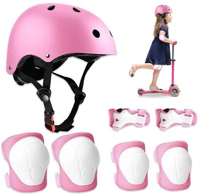 Produktbild von Famanu Schutzset für Kinder - Knie- und Helmset für Inline-Skating, Fahrradfahren und Scooter