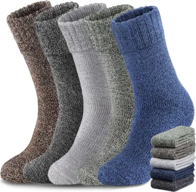 Produktbild von Herren-Thermosocken, dicke warme Wintersocken, Wollsocken, Thermosocken, Herren, atmungsaktiv, warm, Merino-Winter für Outdoor, Wandersocken, Laufen, Skisocken