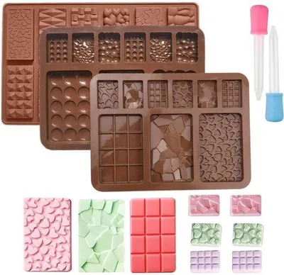 Zdjęcie produktu dla Zestaw 3 silikonowych foremek Unyqoos® do czekolady i deserów – bezpieczne dla kontaktu z żywnością, wolne od BPA, elastyczne, odporne na temperaturę od -40 do 230 °C, można myć w zmywarce