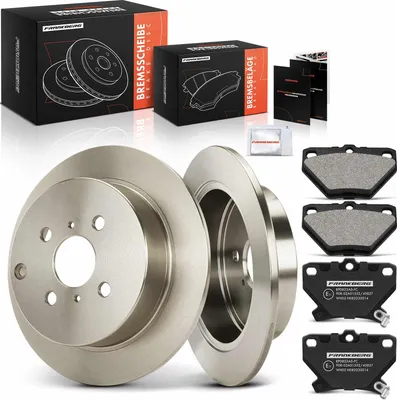 Produktbild von Frankberg 2x Bremsscheiben 4x Bremsbeläge Hinterachse für Toyota Corolla Kombi Verso Yaris
